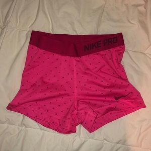 Pink Nike Pro Shorts